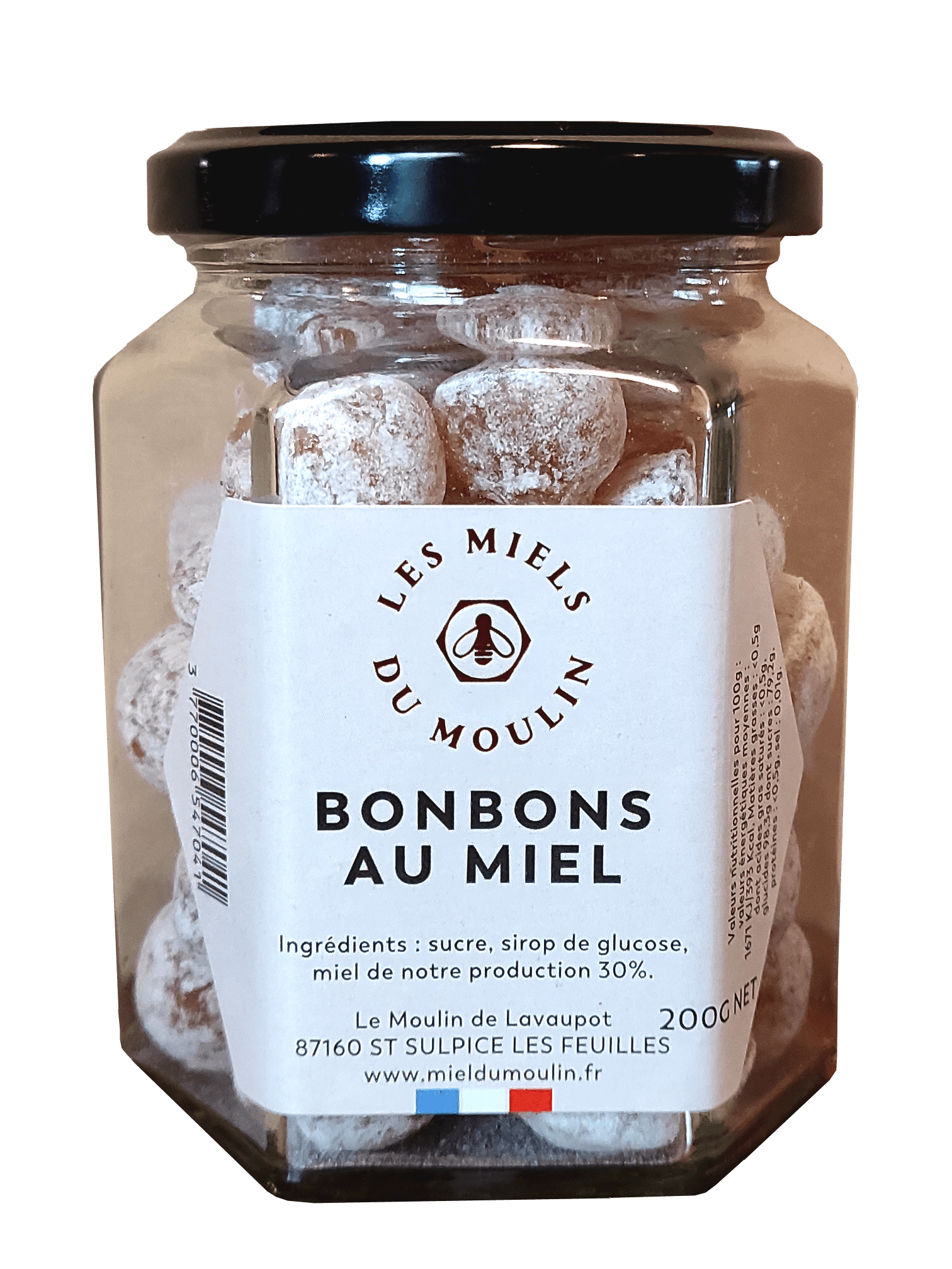 Sachet de 200g de bonbons au miel - fabriqué au Bugue, en Dordogne